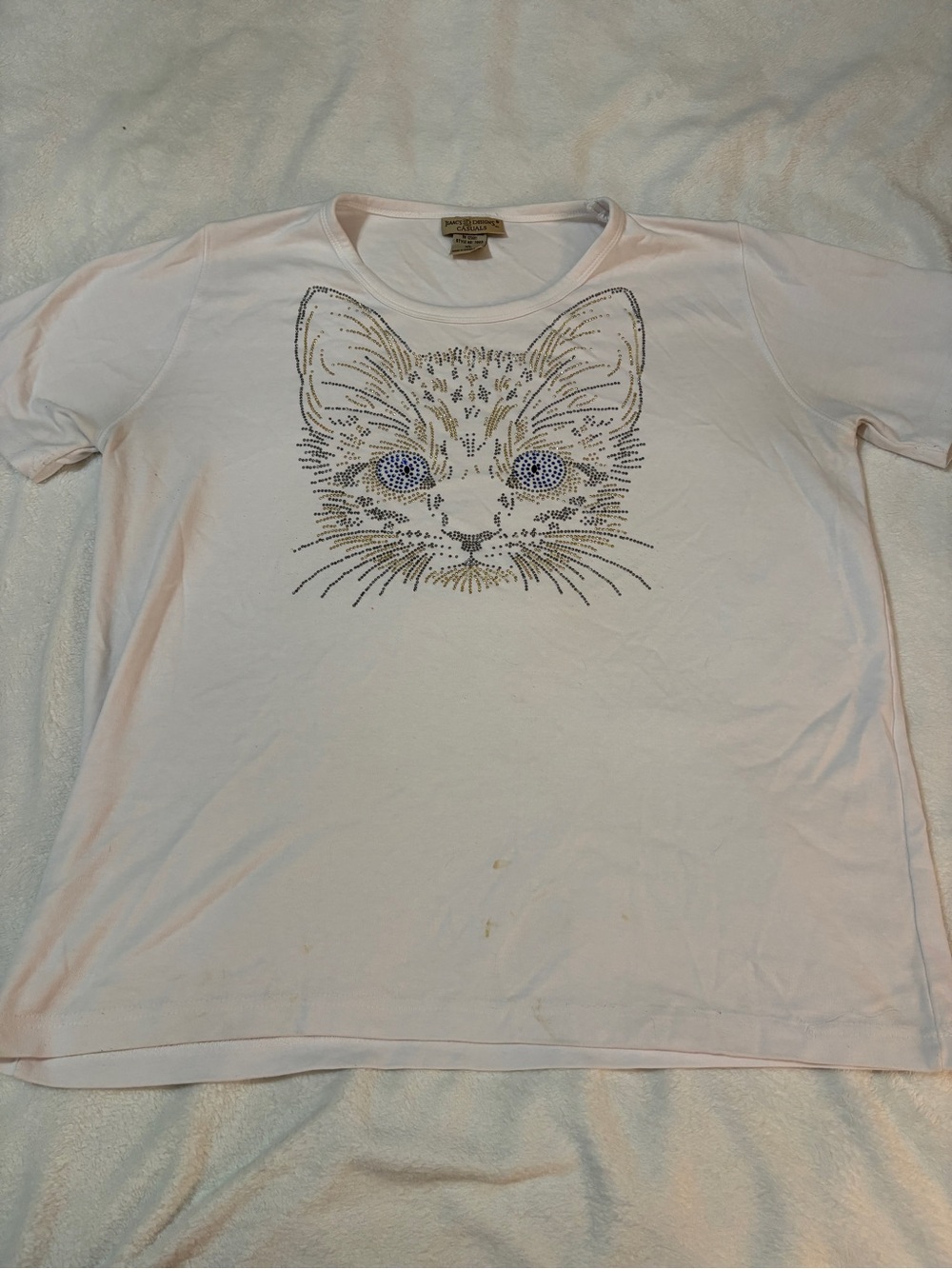 Cat Face Rhinestone Tee